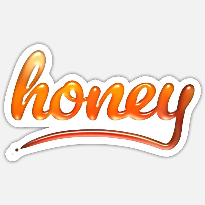 Honig Text Kunst - Sticker Größe S (10 x 10 cm) - Mattweiß