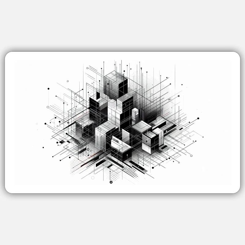 Abstract boxes Sticker size S (10 x 10 cm)
