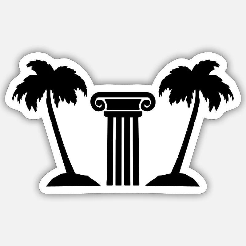 Palmen Säule Sticker Größe S (10 x 10 cm)