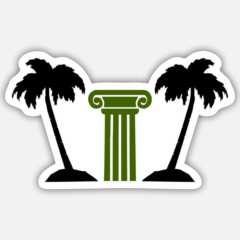 palmen säule - Sticker Größe S (10 x 10 cm) - Mattweiß