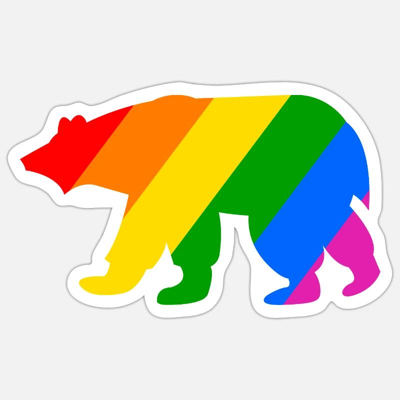 Rainbow Polar Bear - Sticker size S (10 x 10 cm) - white matte