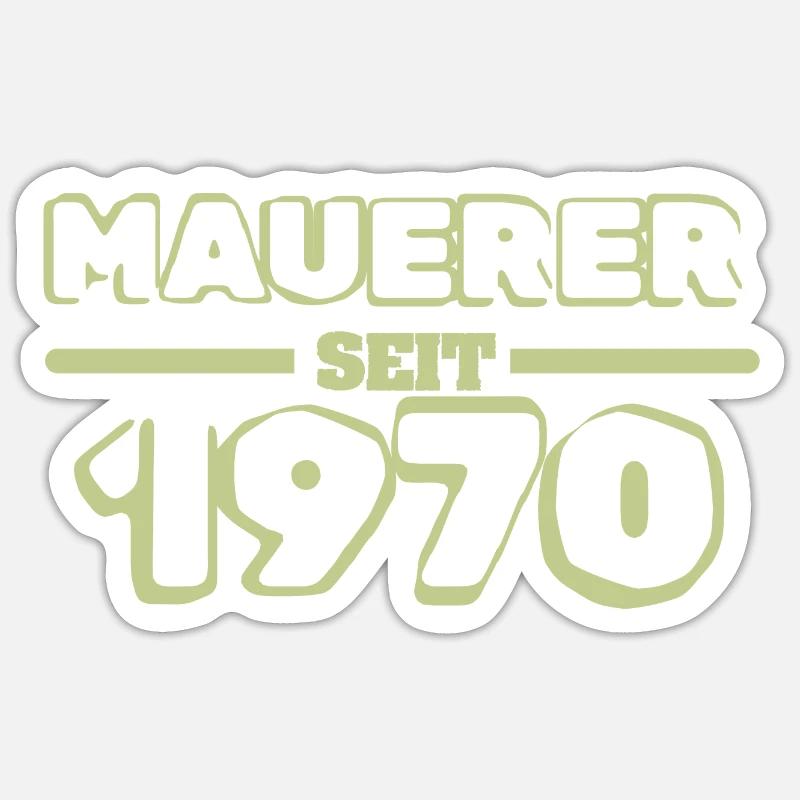Master mason 1970 - Sticker size S (10 x 10 cm) - white matte