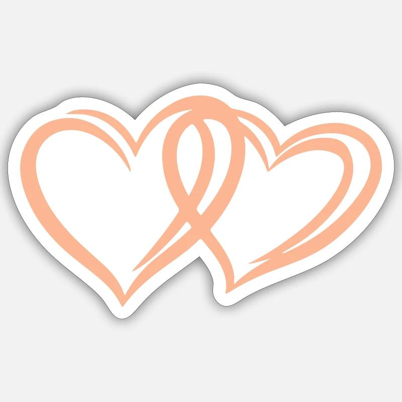 Cœurs entrelacés Sticker taille S (10 x 10 cm)