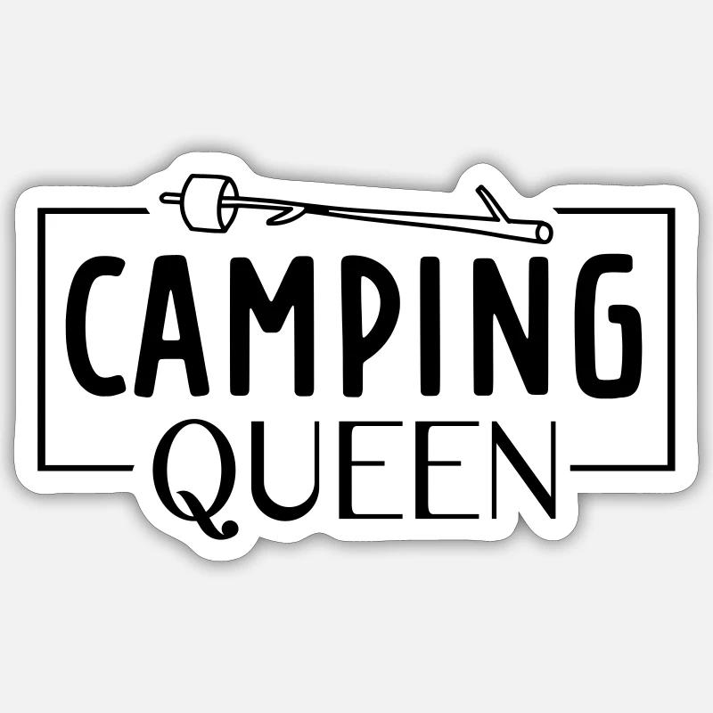 Camping Queen Design Sticker Größe S (10 x 10 cm)