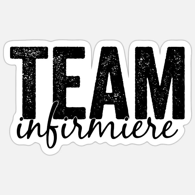 Nursing team - Sticker size S (10 x 10 cm) - white matte