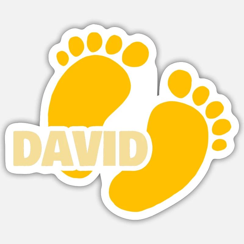 David comme naissance Sticker taille S (10 x 10 cm)