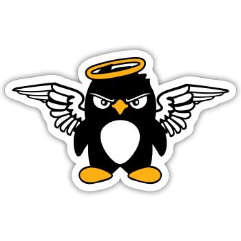 Penguin Angel Wings Halo Holy Flies - Sticker size S (10 x 10 cm) - white matte - Front