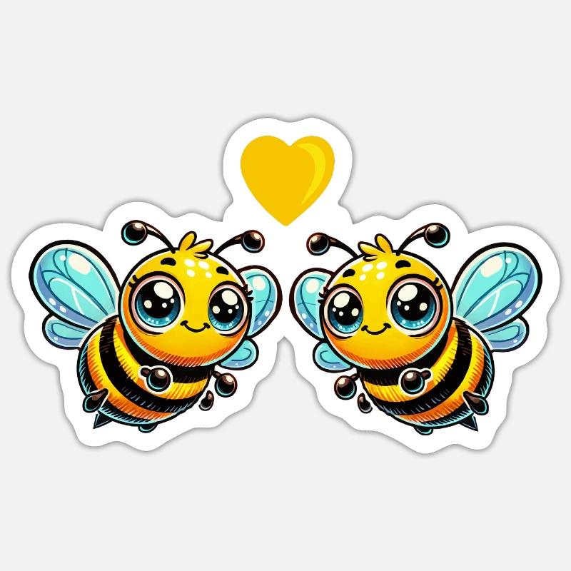 Bee Comic Love - Sticker size S (10 x 10 cm) - white matte