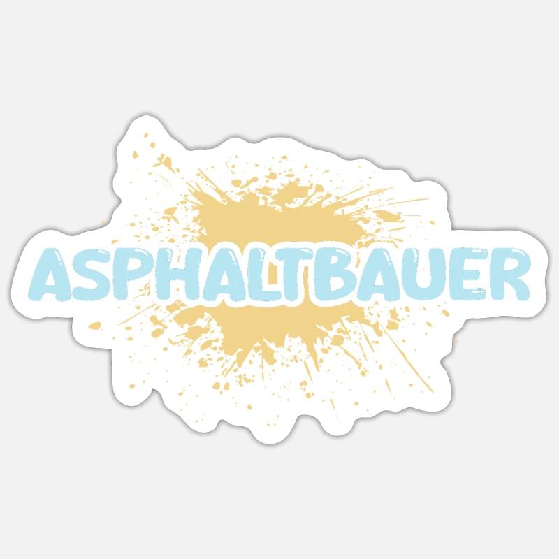 Constructeur d’asphalte comme métier - Sticker taille S (10 x 10 cm) - blanc mat