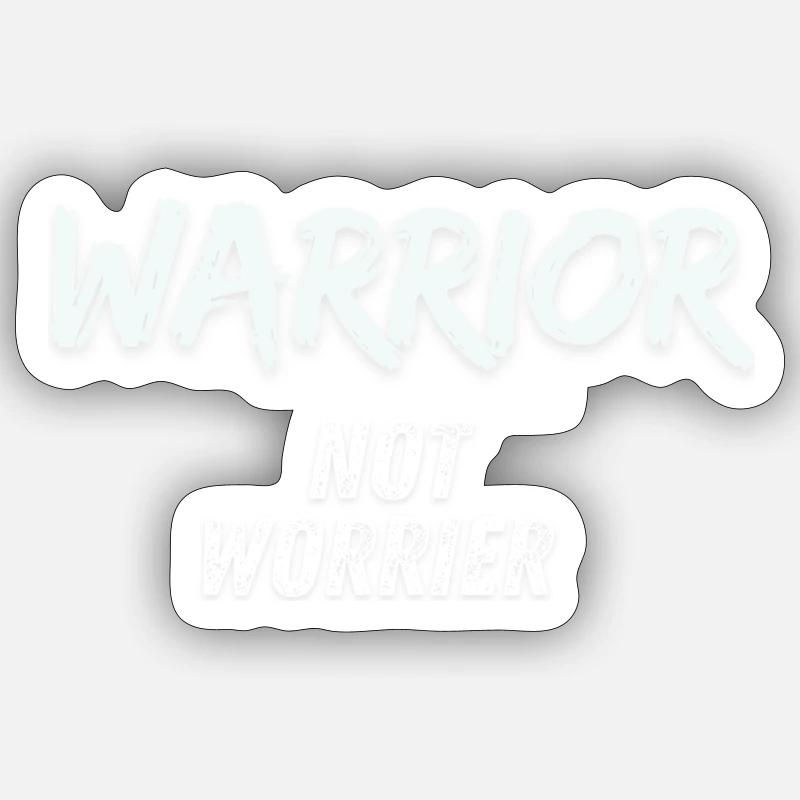 Le guerrier n’est pas inquiet - Sticker taille S (10 x 10 cm) - blanc mat