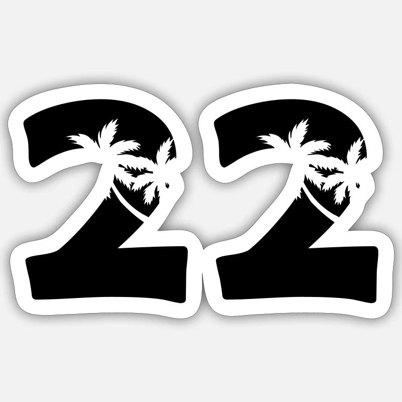 22 - Sticker Größe S (10 x 10 cm) - Mattweiß