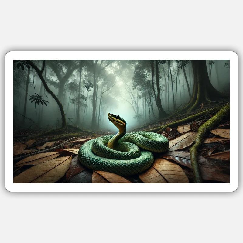 Bothrops bilineatus - Sticker taille S (10 x 10 cm) - blanc mat