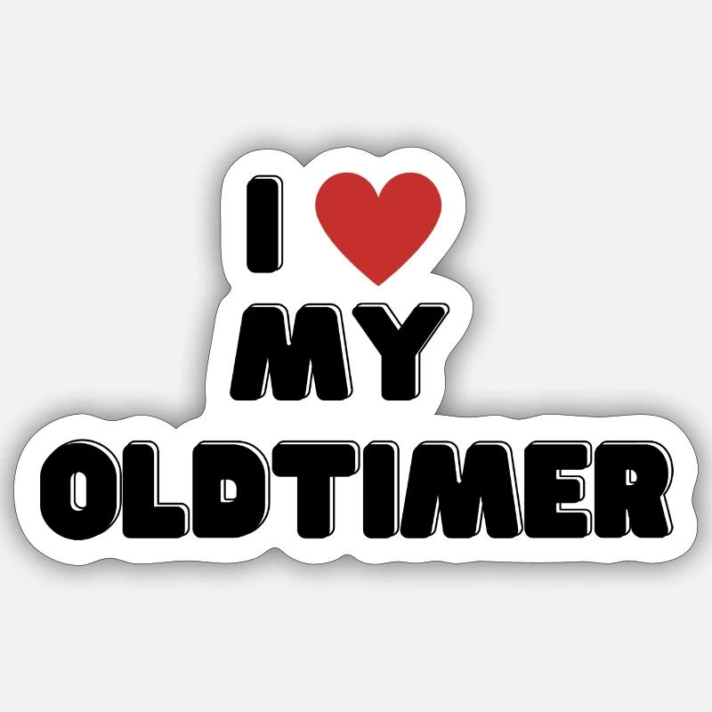 I love my Oldtimer Sticker size S (10 x 10 cm)