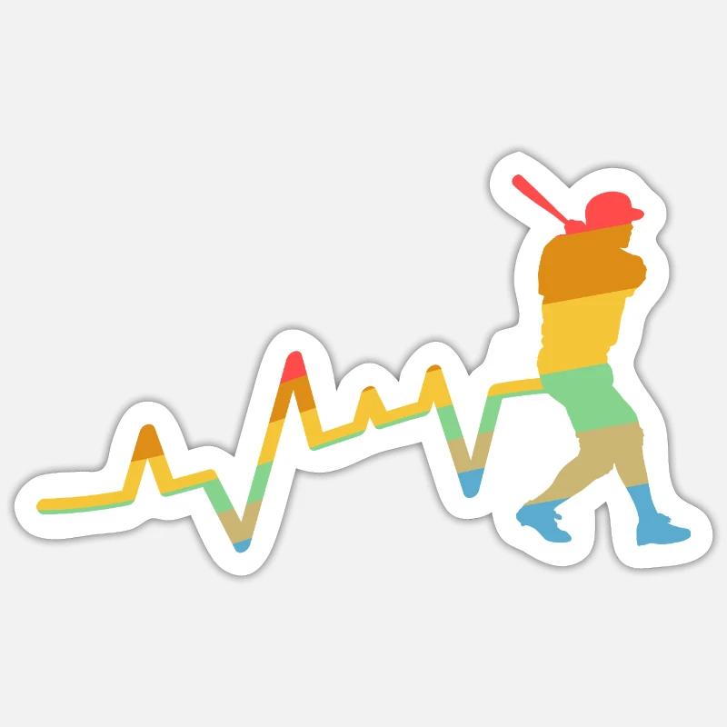 Baseballspieler Evolution Baseball - Sticker Größe S (10 x 10 cm) - Mattweiß