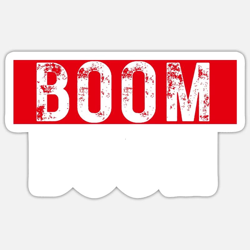 Boum Boum - Sticker taille S (10 x 10 cm) - blanc mat