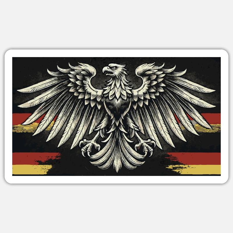 German Eagle tough - Sticker size S (10 x 10 cm) - white matte