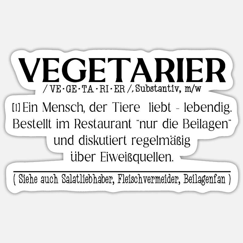 Vegetarier Definition Sticker Größe S (10 x 10 cm)
