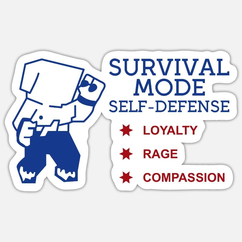 Mode Survie Autodéfense - Sticker taille S (10 x 10 cm) - blanc mat