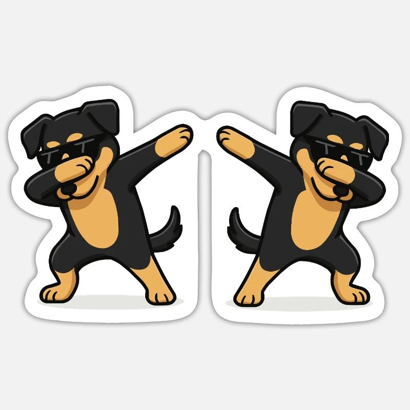 Dog Comic Dabbing 2 Sticker size S (10 x 10 cm)