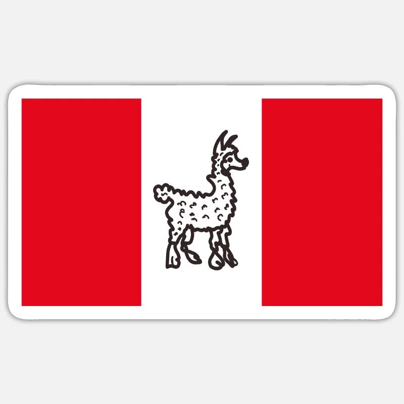Pérou drôle - Sticker taille S (10 x 10 cm) - blanc mat
