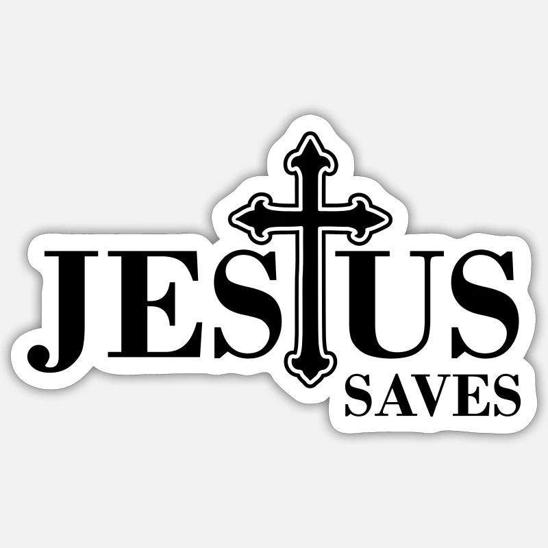Jesus Rettet Sticker Größe S (10 x 10 cm)