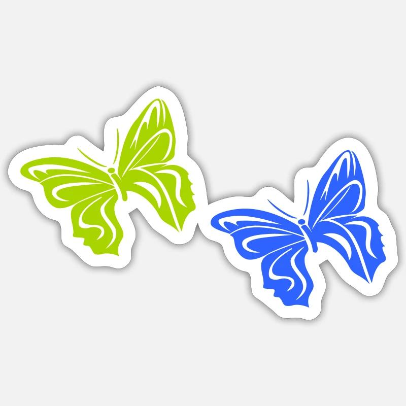 Papillon 2 - Sticker taille S (10 x 10 cm) - blanc mat