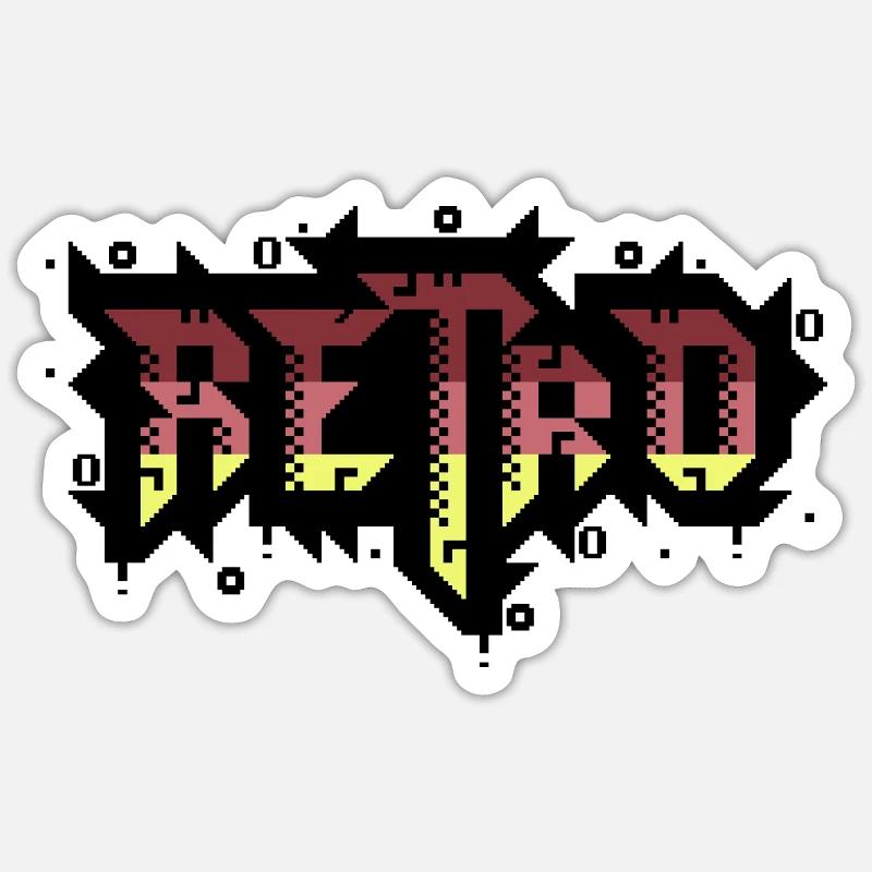 PETSCII Graffiti Retro - Sticker Größe S (10 x 10 cm) - Mattweiß