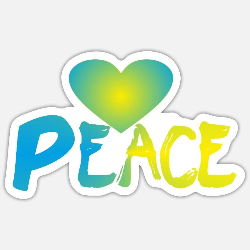 Peace Herz Frieden Friedenszeichen - Sticker Größe S (10 x 10 cm) - Mattweiß