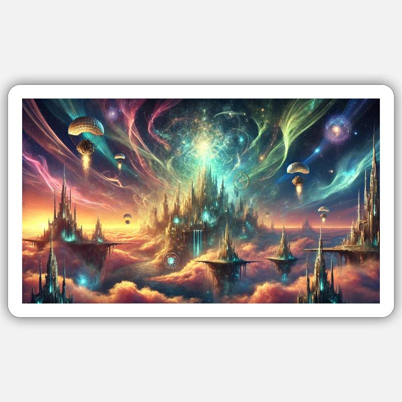Ferne Welt - Sticker Größe S (10 x 10 cm) - Mattweiß