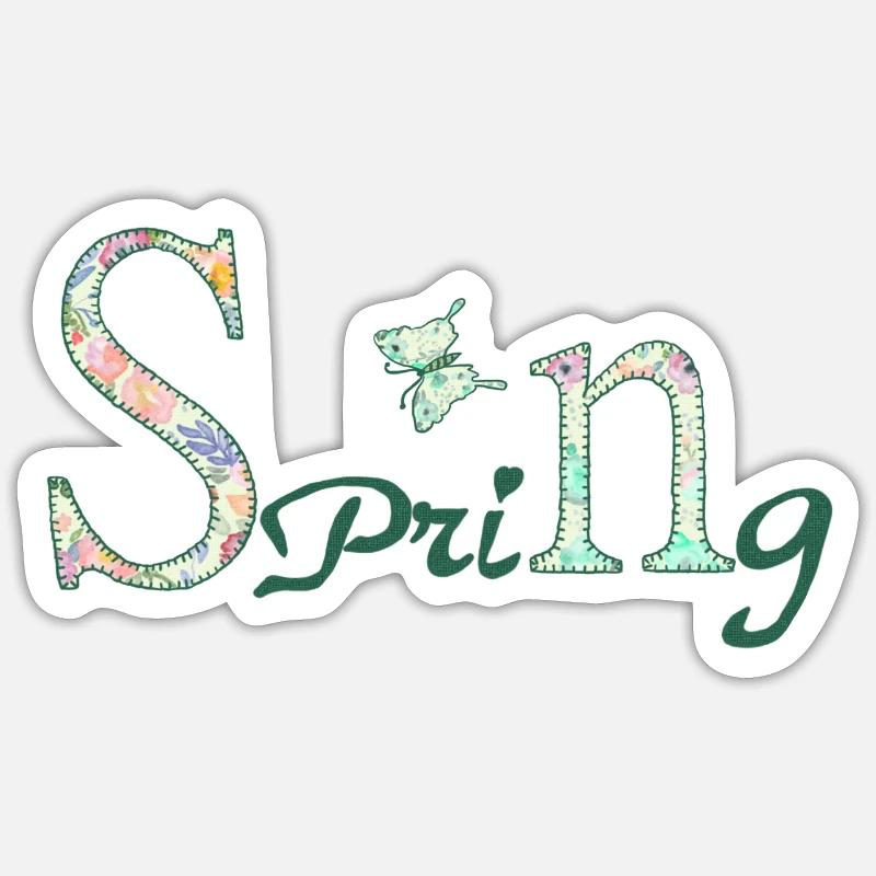Spring - Sticker Größe S (10 x 10 cm) - Mattweiß