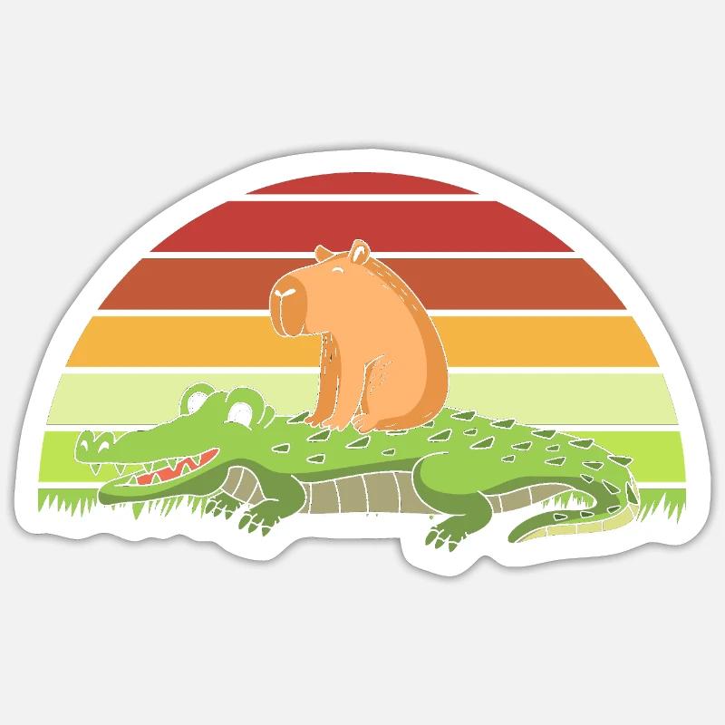 Capibara Capybara - Sticker Größe S (10 x 10 cm) - Mattweiß
