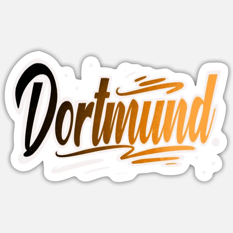 Dortmund - Sticker taille S (10 x 10 cm) - blanc mat