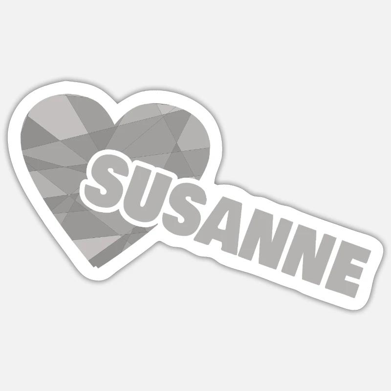Chère Susanne, - Sticker taille S (10 x 10 cm) - blanc mat