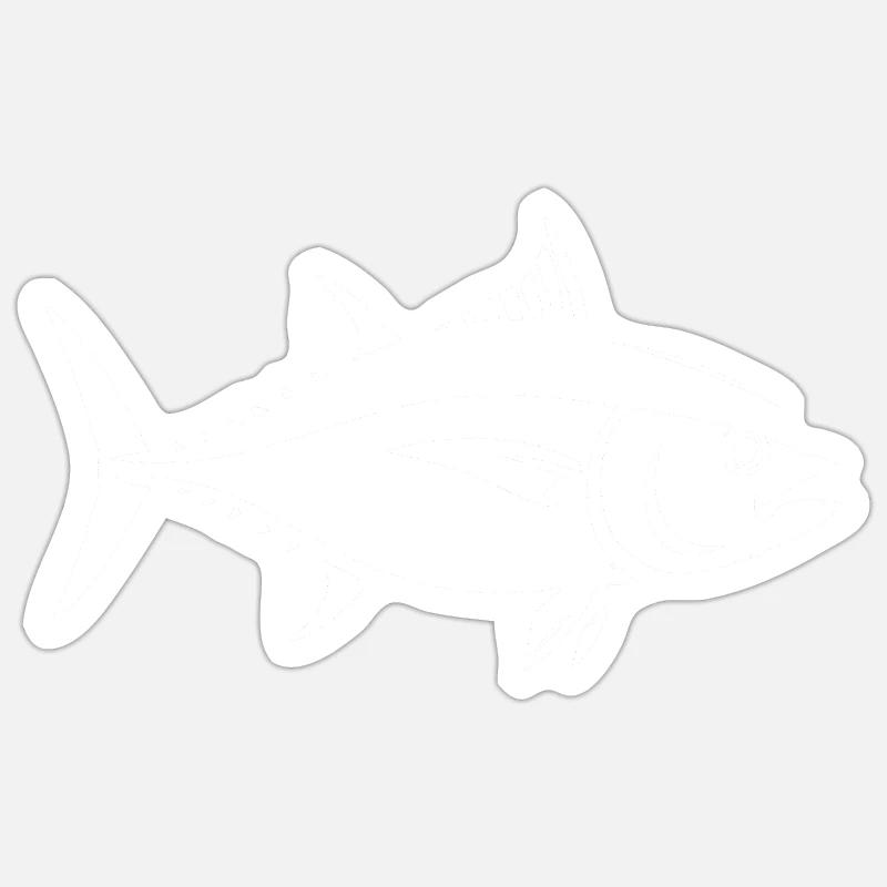 Thon - Sticker taille S (10 x 10 cm) - blanc mat