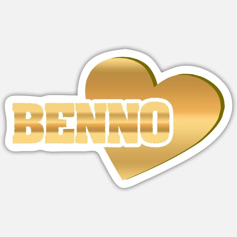 Benno comme l’or - Sticker taille S (10 x 10 cm) - blanc mat