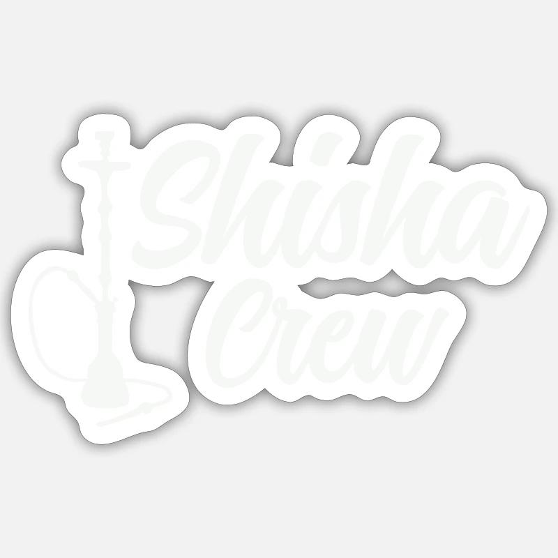 Équipage de la chicha - Sticker taille S (10 x 10 cm) - blanc mat