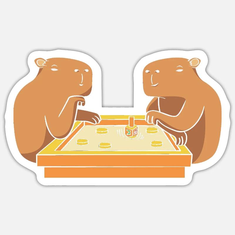 Hanoukka Hanoukka Hanoukka - Sticker taille S (10 x 10 cm) - blanc mat