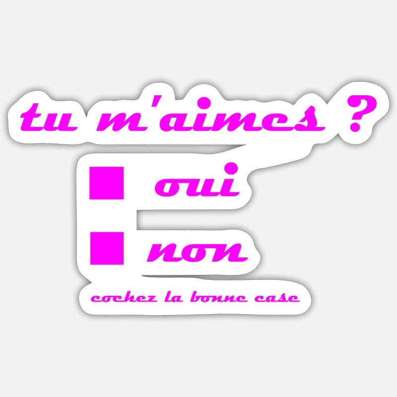tu_m-aimes - Sticker taille S (10 x 10 cm) - blanc mat