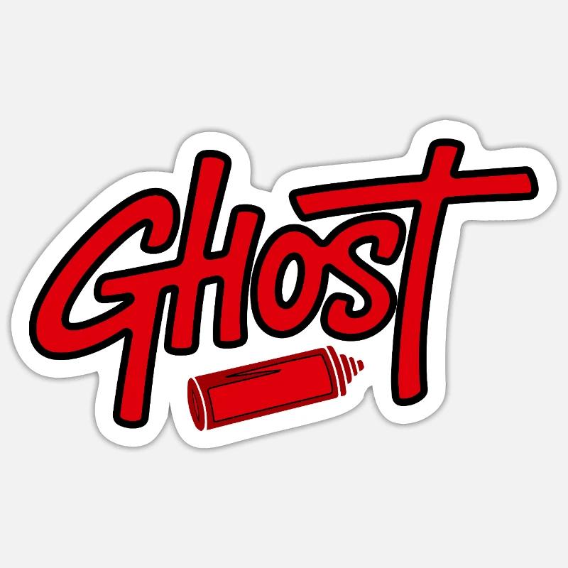 Ghostly Lipstick Illustration Design Sticker size S (10 x 10 cm)