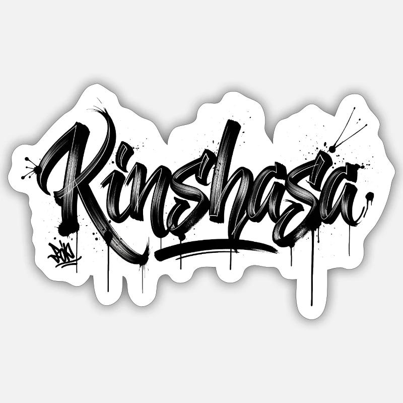 Kinshasa - Sticker Größe S (10 x 10 cm) - Mattweiß