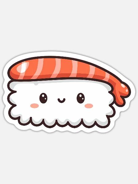 Kawaii Sushi Food Lover - Sticker Größe S (10 x 10 cm) - Mattweiß