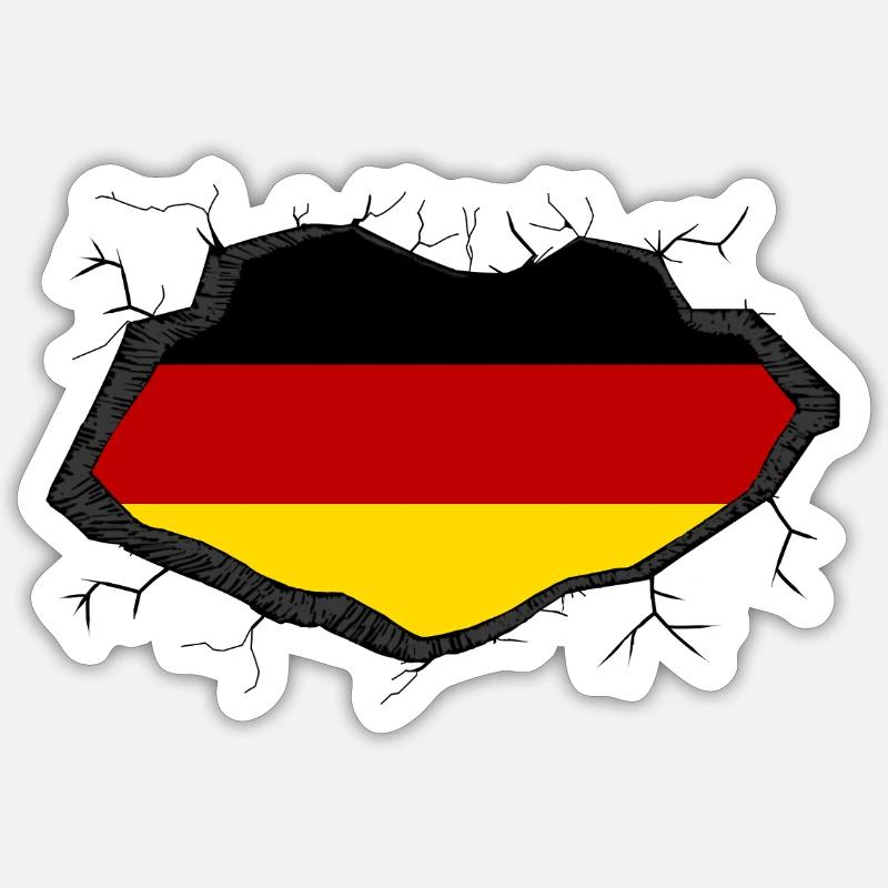 Drapeau de l’Allemagne - Sticker taille S (10 x 10 cm) - blanc mat