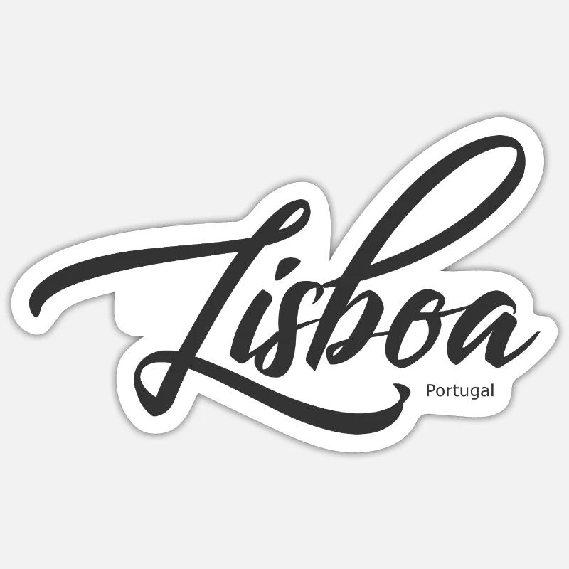 Lisboa Script Portugal - Sticker taille S (10 x 10 cm) - blanc mat
