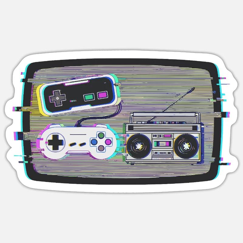 Glitchy Nostalgie - Sticker Größe S (10 x 10 cm) - Mattweiß