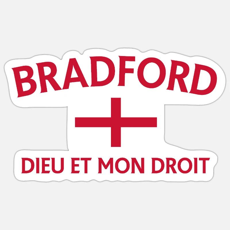 Drapeau de Bradford avec devise Sticker taille S (10 x 10 cm)