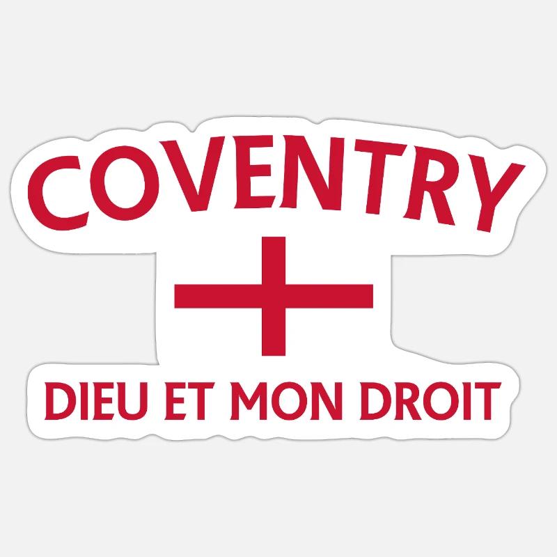 Design de croix de Coventry avec drapeau anglais Sticker taille S (10 x 10 cm)