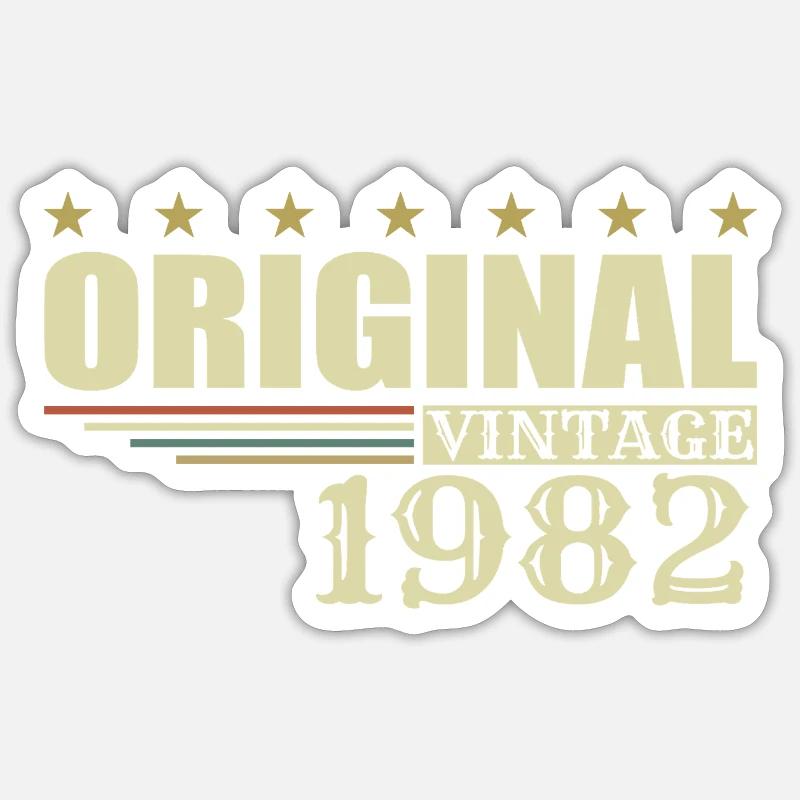 1982 Geburtstag 1982 - Sticker Größe S (10 x 10 cm) - Mattweiß