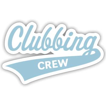 Clubbing Crew (Party / Celebrations / Dancing / Skyblue) - Sticker size S (10 x 10 cm) - white matte - Front