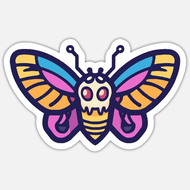 Papillon Halloween Zombie - Sticker taille S (10 x 10 cm) - blanc mat