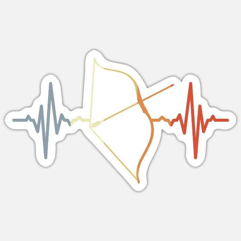 Composite bow cardiogram - Sticker size S (10 x 10 cm) - white matte